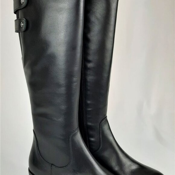 Knee High Black Boot with Buckles - Picture 9 of 10